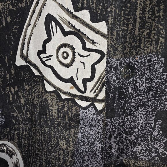 Vintage Summa Silk Hawaiian Shirt Mens S Black White Abstract 100% Silk Shirt - Picture 6 of 14